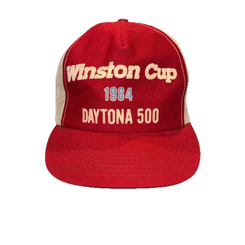 Vintage NASCAR Winston Cup 1984 Daytona 500 Hat Cap Snapback (Broken) Trucker‎
